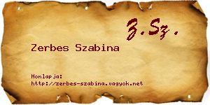 Zerbes Szabina névjegykártya